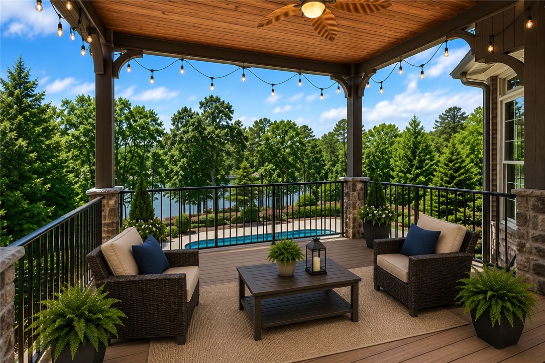 114 Willowbend Drive Anderson, SC 29621 - Photo 12 of 50 This inviting patio offers a serene retreat with expansive lake views and a refreshing private pool.