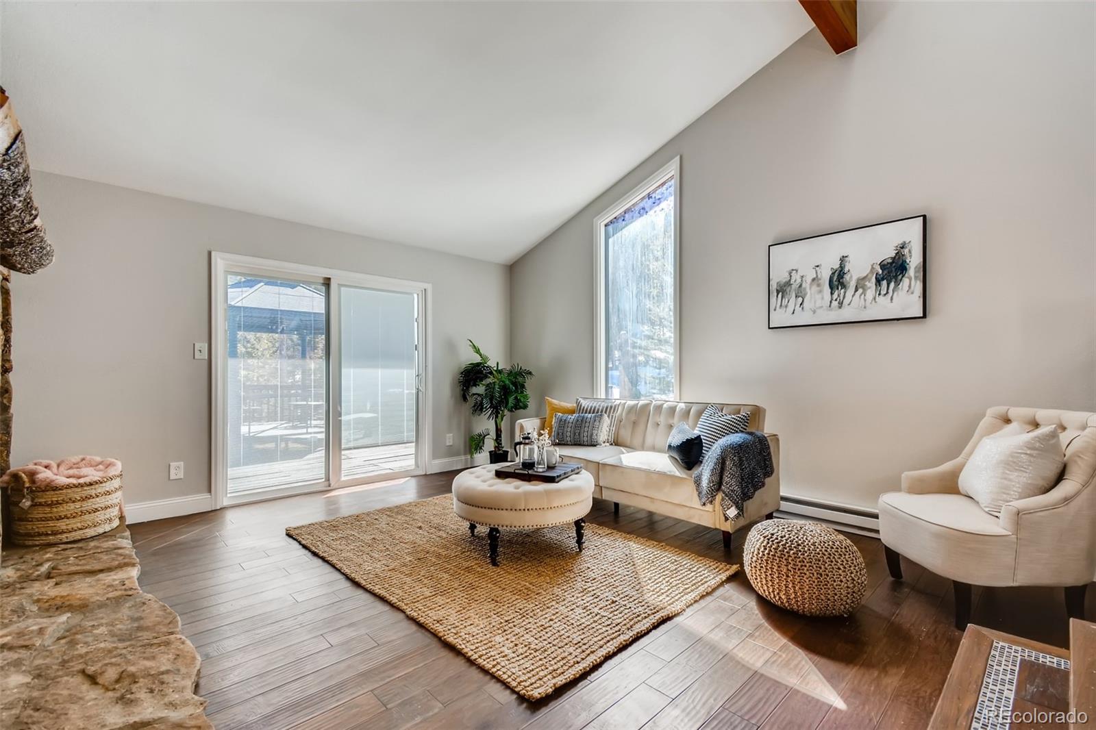 27732 Squaw Pass Road Evergreen, CO 80439 - Photo 6 of 38 a living room with furniture and wooden floor