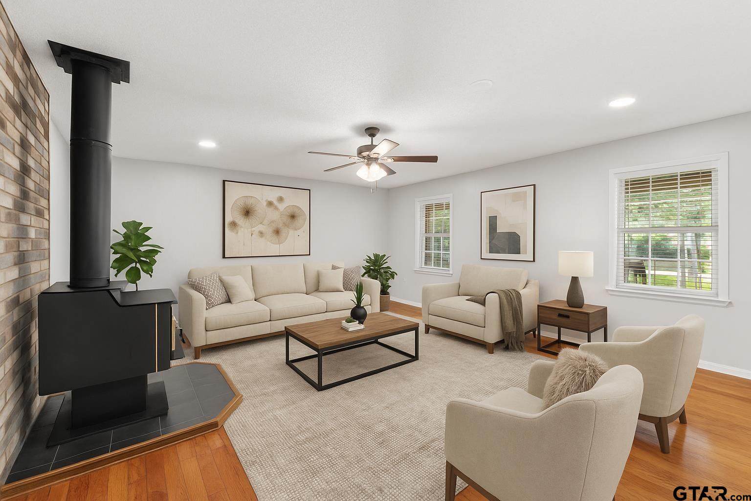 109 King Lyle Road Scroggins, TX 75480 - Photo 7 of 46 a living room with furniture and a large window