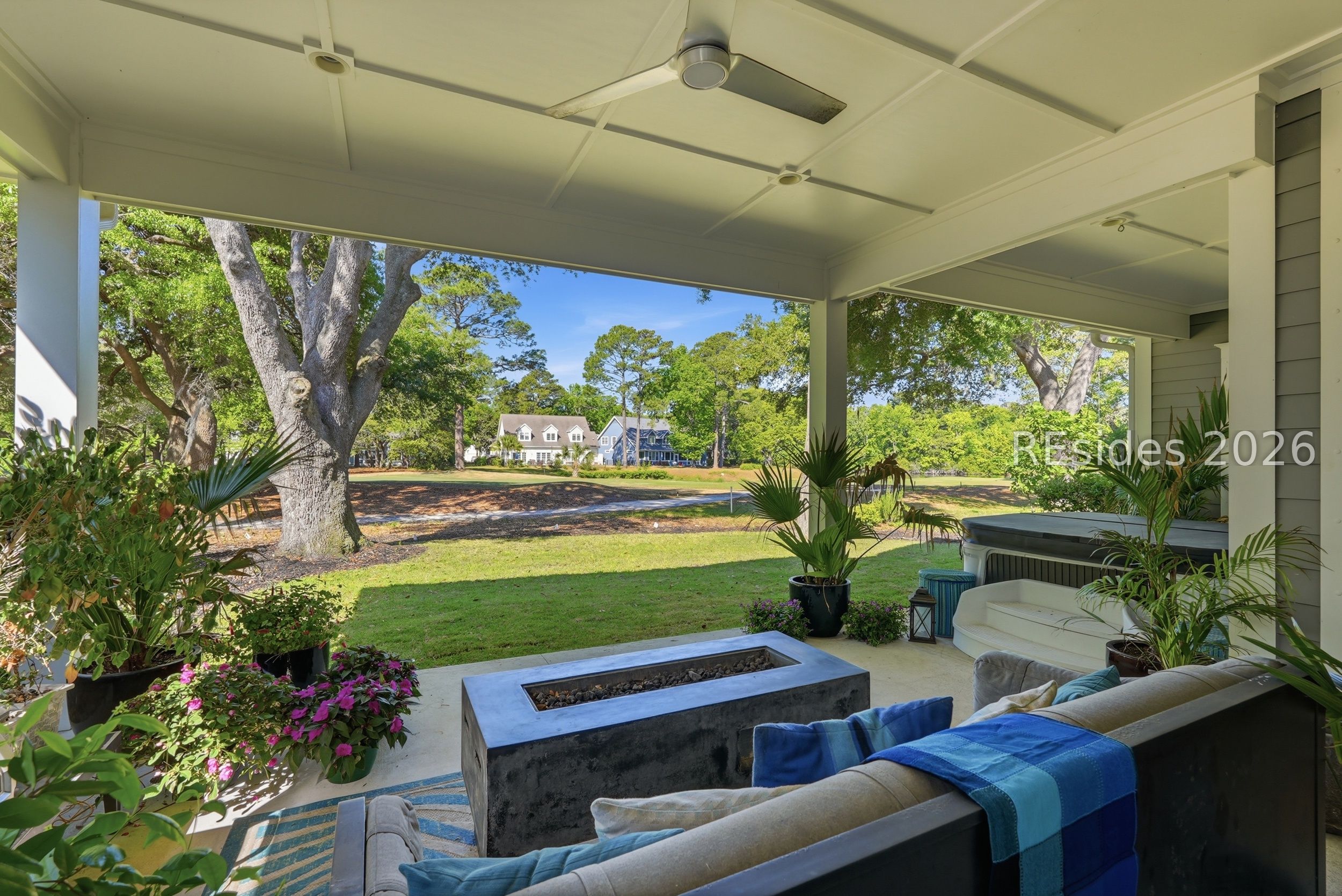 71 Tucker Ridge Court Hilton Head Island, SC 29926 - Photo 32 of 49 Covered patio with incredible golf and water view