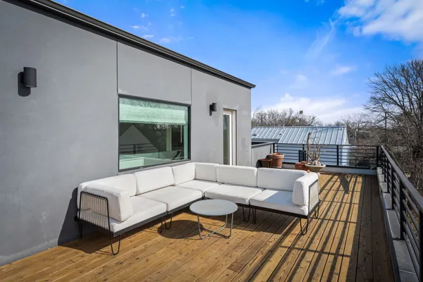 a terrace view with seating space