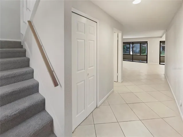 a view of staircase with white walls and white walls