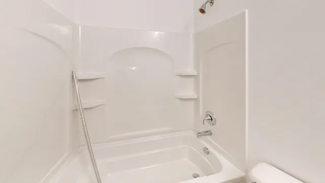 a bathroom with a bathtub