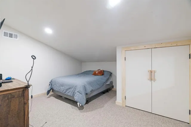 a car is parked in a garage