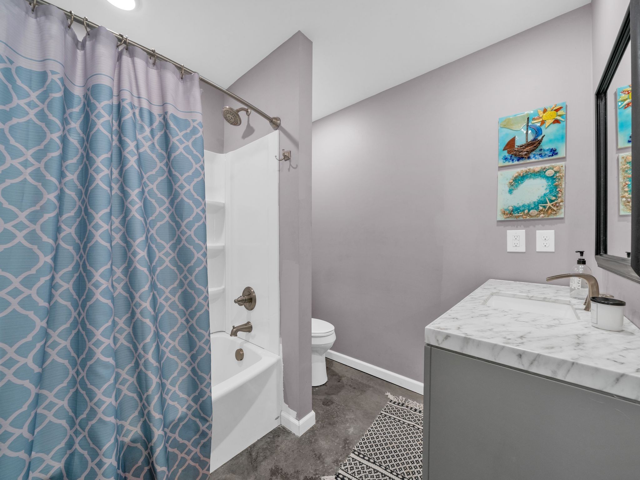 509 Iron Hill Road Burns, TN 37029 - Photo 23 of 40 a bathroom with a granite countertop sink and a mirror