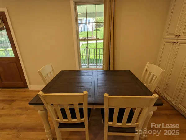 a view of a furniture in a room