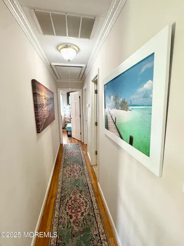 a view of hallway with stairs