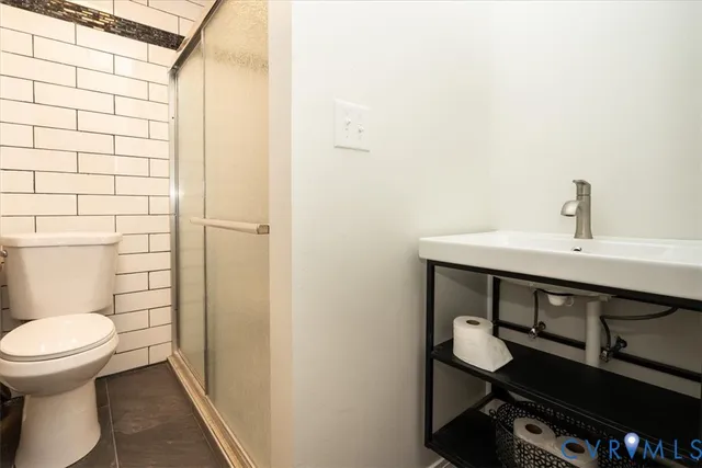 a bathroom with a shower