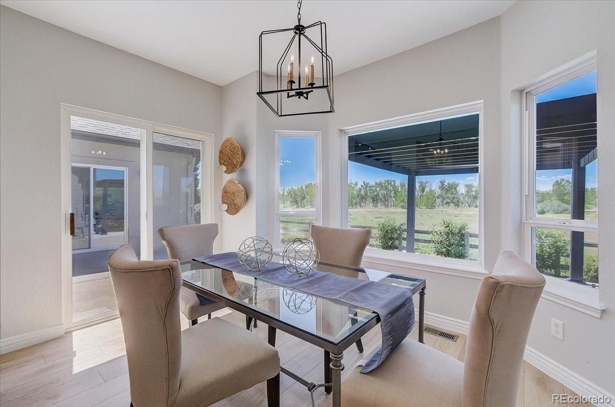 6063 South Eagle Street Centennial, CO 80016 - Photo 15 of 40 a view of a dining room with furniture window and wooden floor