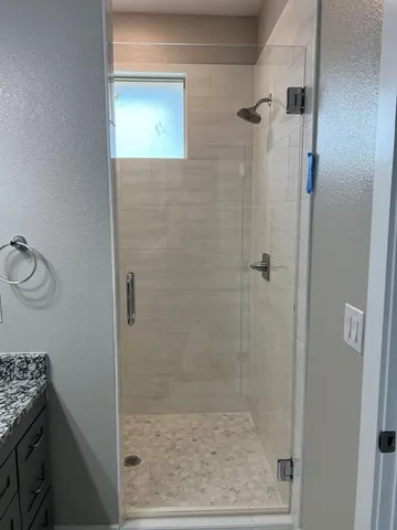 a bathroom with a shower