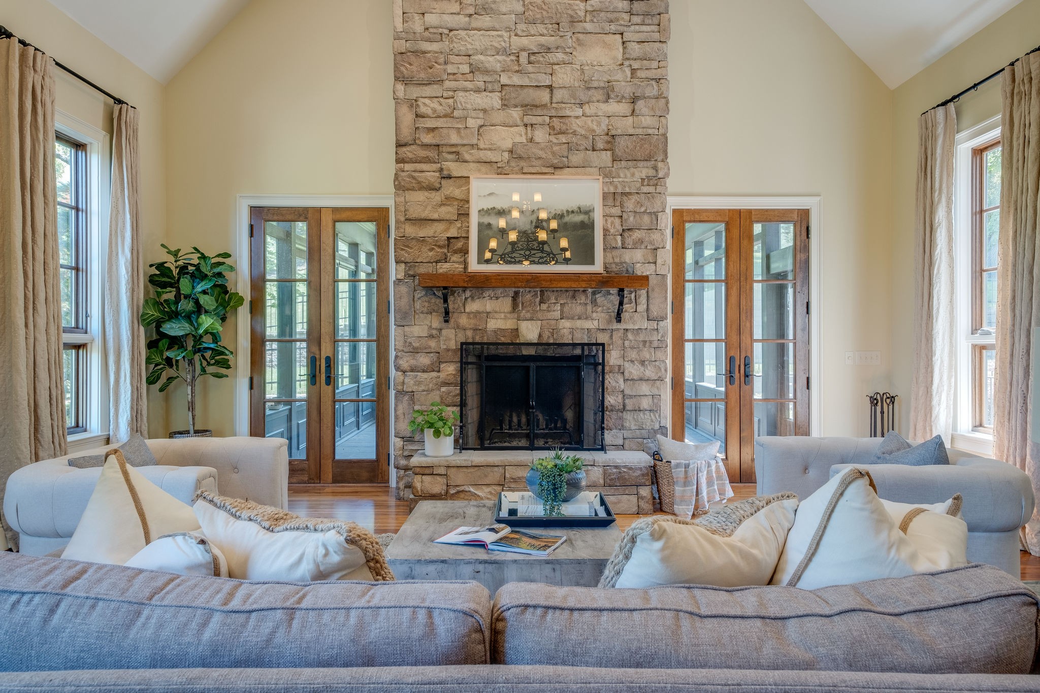 22 Compton Trace Nashville, TN 37215 - Photo 8 of 28 a living room with furniture and a fireplace
