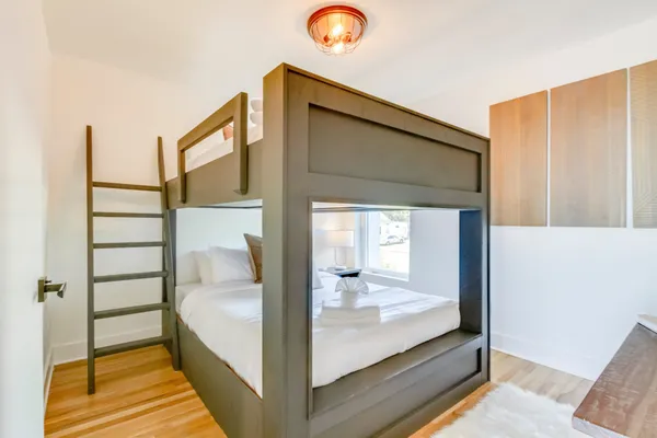 a view of bedroom and bathroom