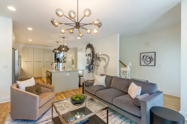 a living room with furniture