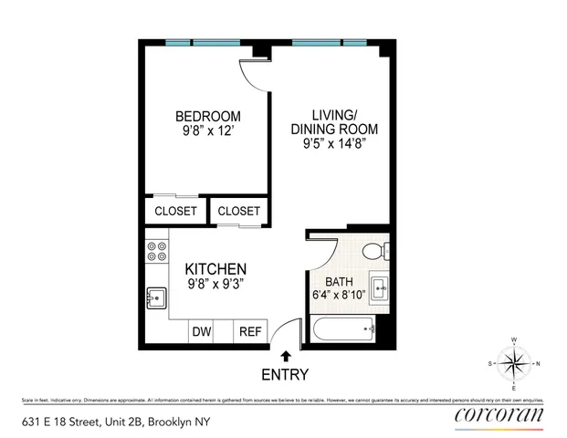 $510,000 | 631 East 18th Street, Unit 2B | Ditmas Park