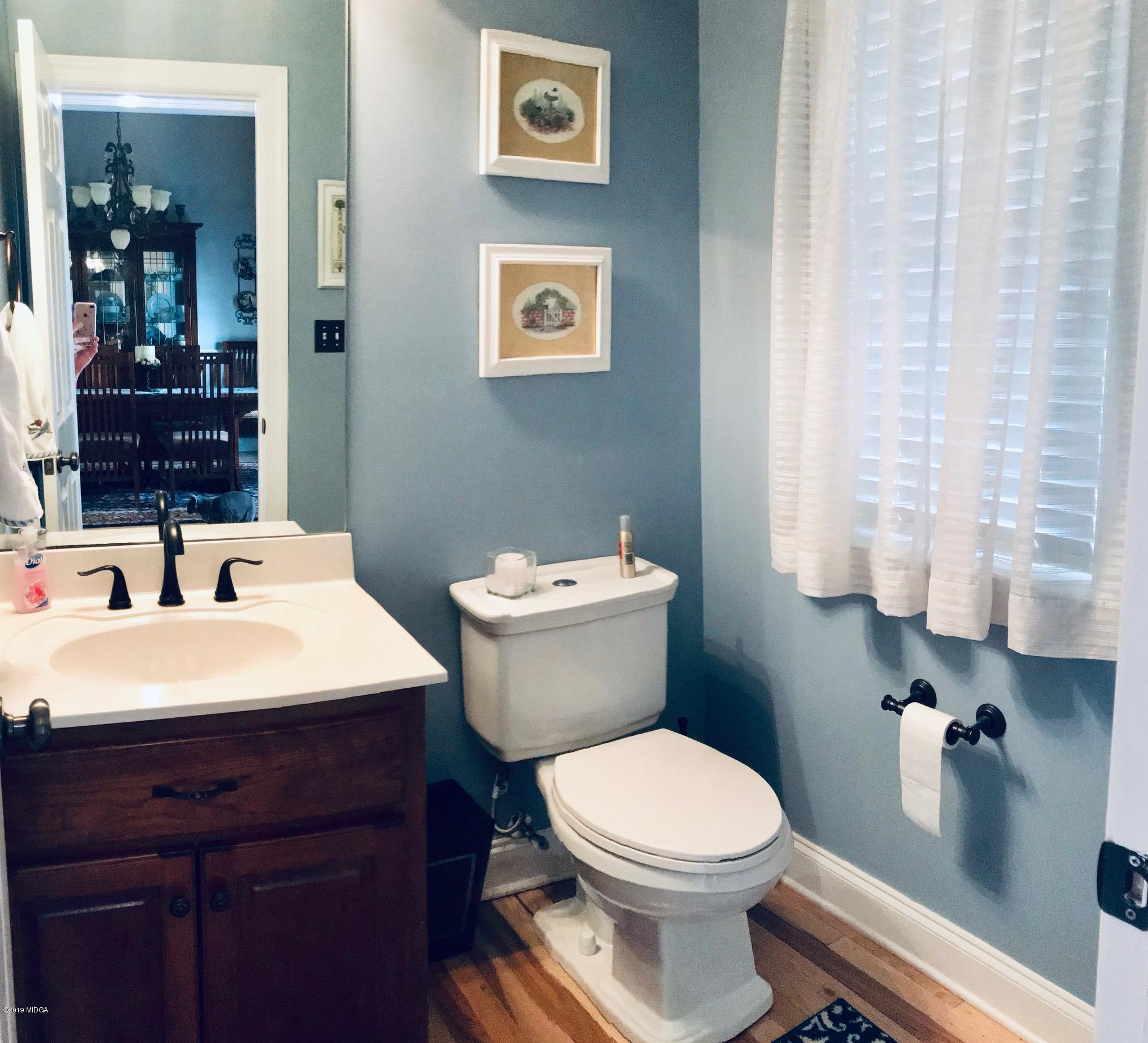 351 Eagle Ridge Road Macon, GA 31216 - Photo 15 of 33 a bathroom with a sink a toilet and shower curtain