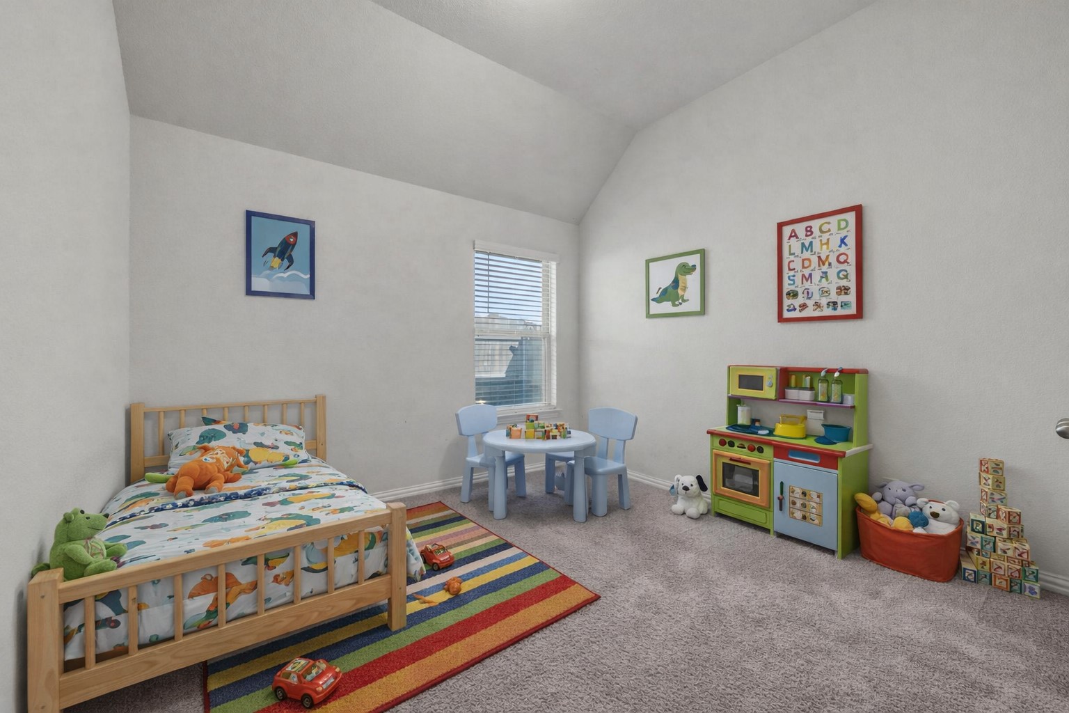 918 Leadtree Loop Buda, TX 78610 - Photo 12 of 27 Bedroom featuring light colored carpet and lofted ceiling