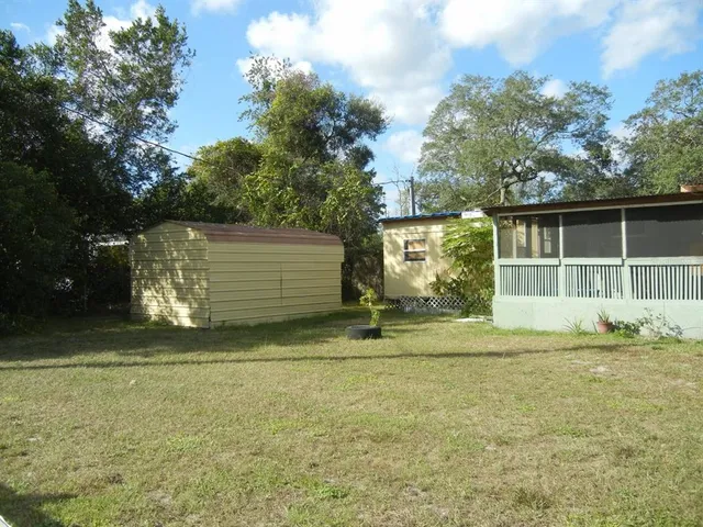 a backyard of a house