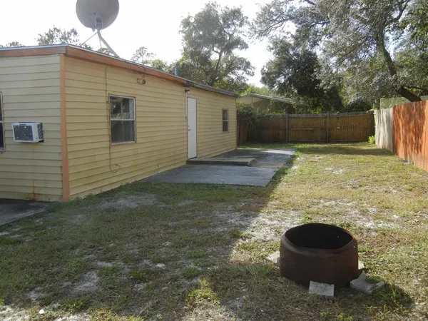 a backyard of a house