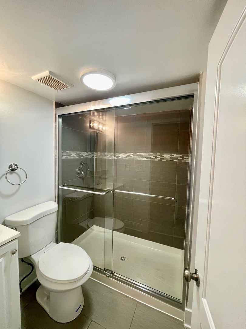 2239 West 19th Street, Unit G Chicago, IL 60608 - Photo 16 of 17 a bathroom with a toilet and a shower
