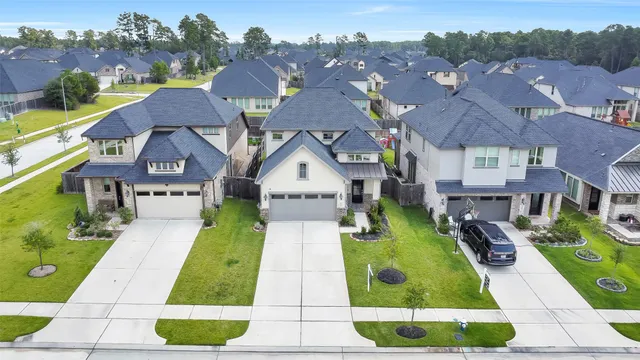 an aerial view of multiple houses