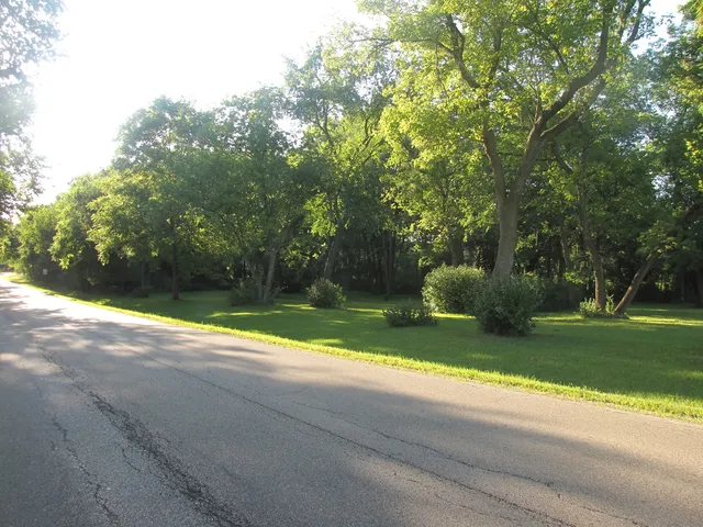 a view of backyard with green space