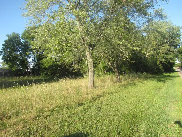 a view of lake with green space
