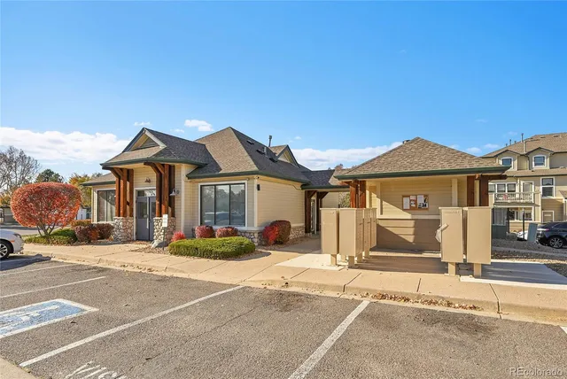 a view of a patio with swimming pool
