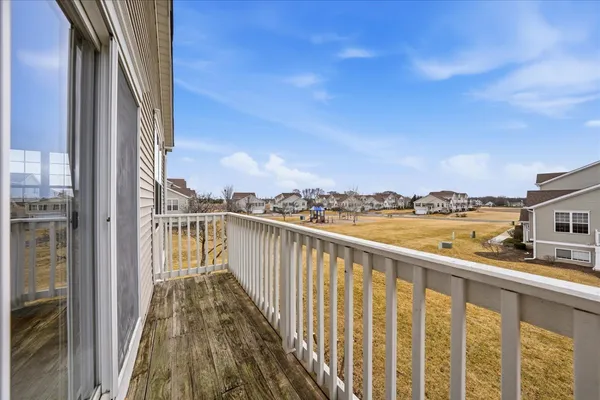 a view of balcony with city
