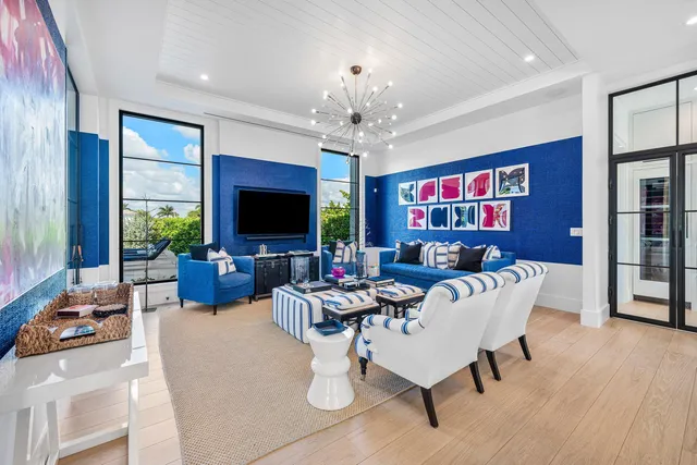a living room with fireplace furniture and a flat screen tv