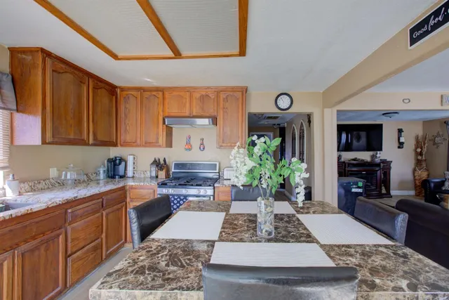 a view of a livingroom with wooden floor