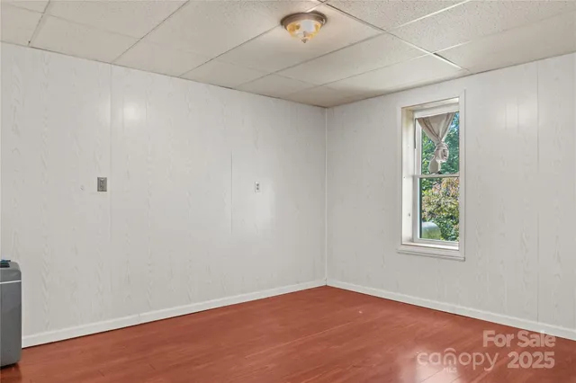 an empty room with a window