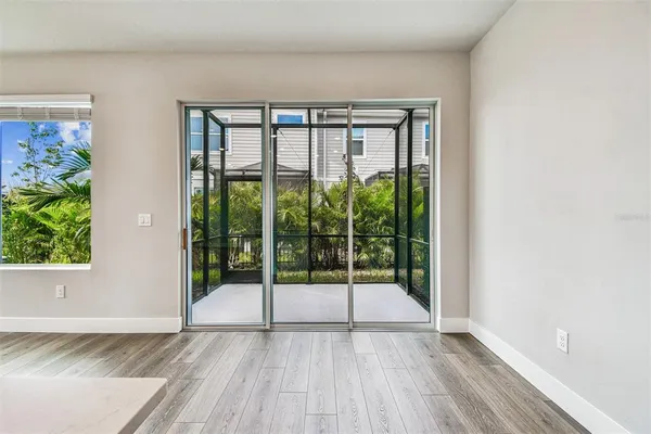 an empty room with a window