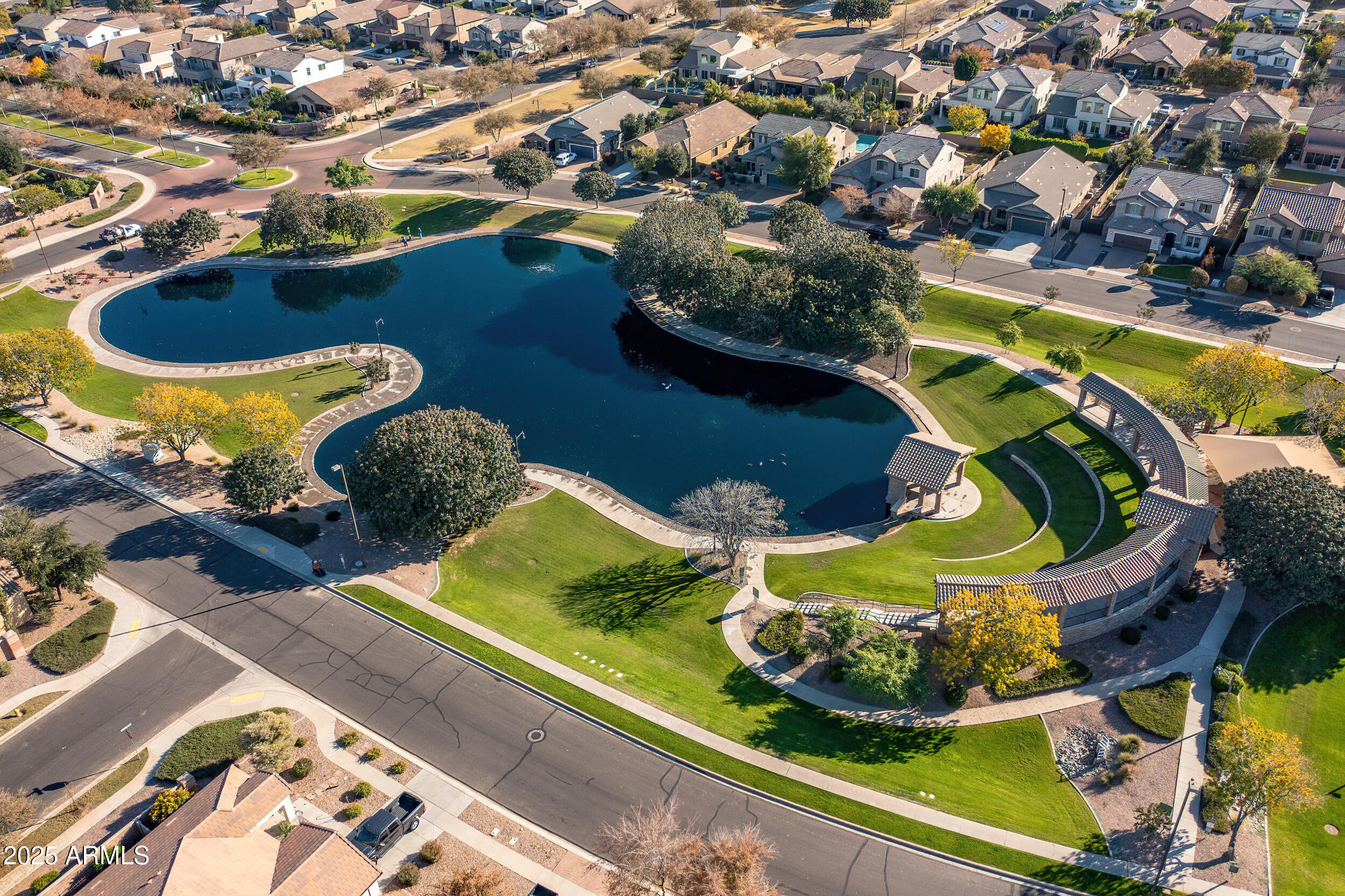 2955 East Blue Sage Road Gilbert, AZ 85297 - Photo 53 of 55 an aerial view of a house with a swimming pool