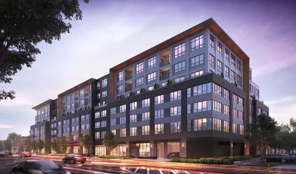 a front view of a building