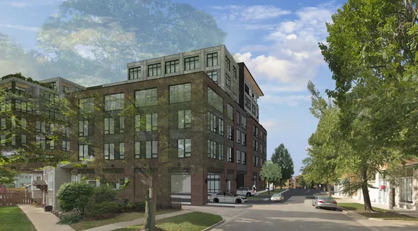 a front view of a building