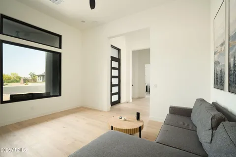 a living room with furniture