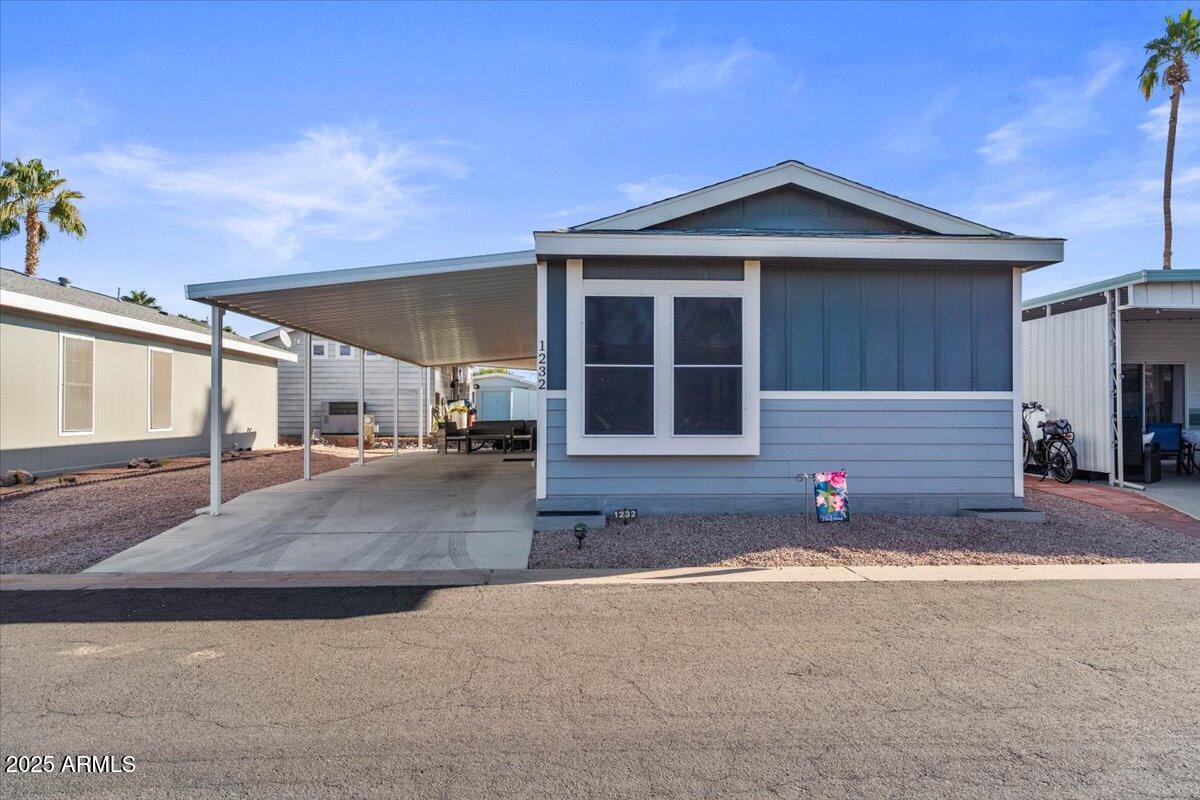 a view of a house with a patio