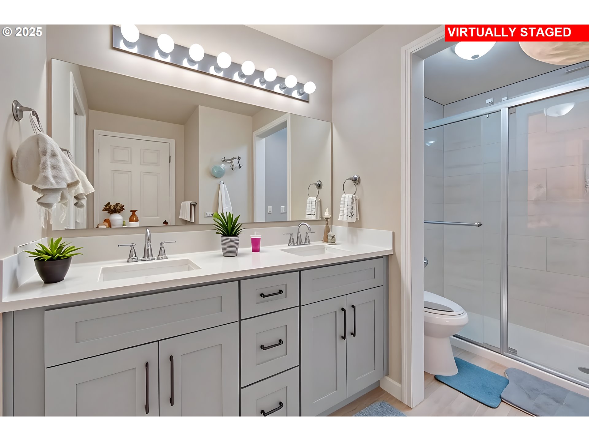 17670 Southwest September Lane Beaverton, OR 97003 - Photo 20 of 34 a bathroom with a double vanity sink mirror and toilet