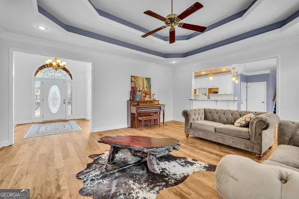 a living room with furniture