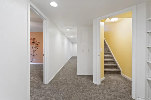 a view of a hallway with entryway