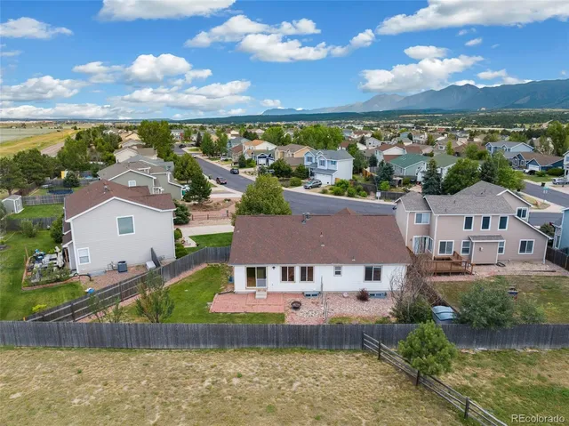 an aerial view of a house