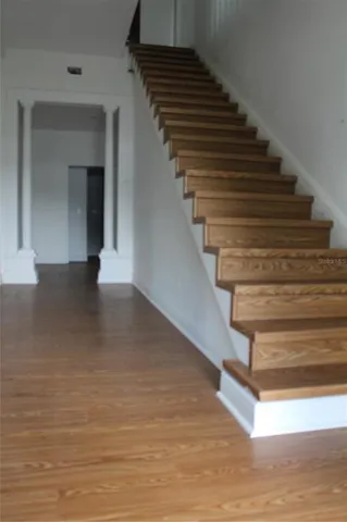 a large yard with lots of green space and trees