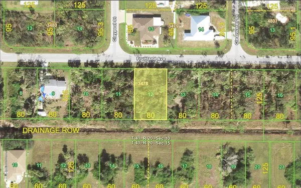 a view of a lake with a big yard