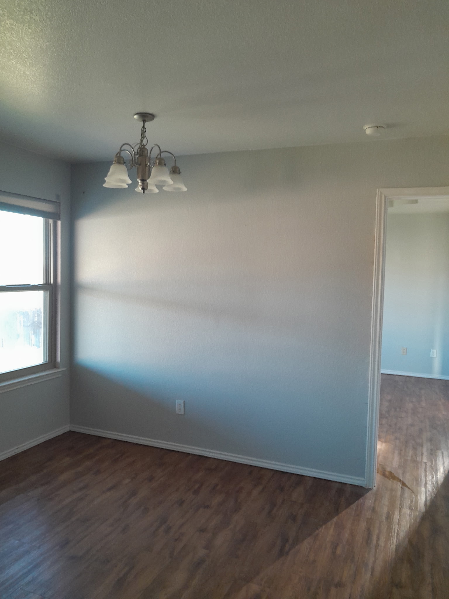 1309 Marlee Circle Copperas Cove, TX 76522 - Photo 16 of 16 Spare room with dark wood-style flooring, a chandelier, and a textured ceiling