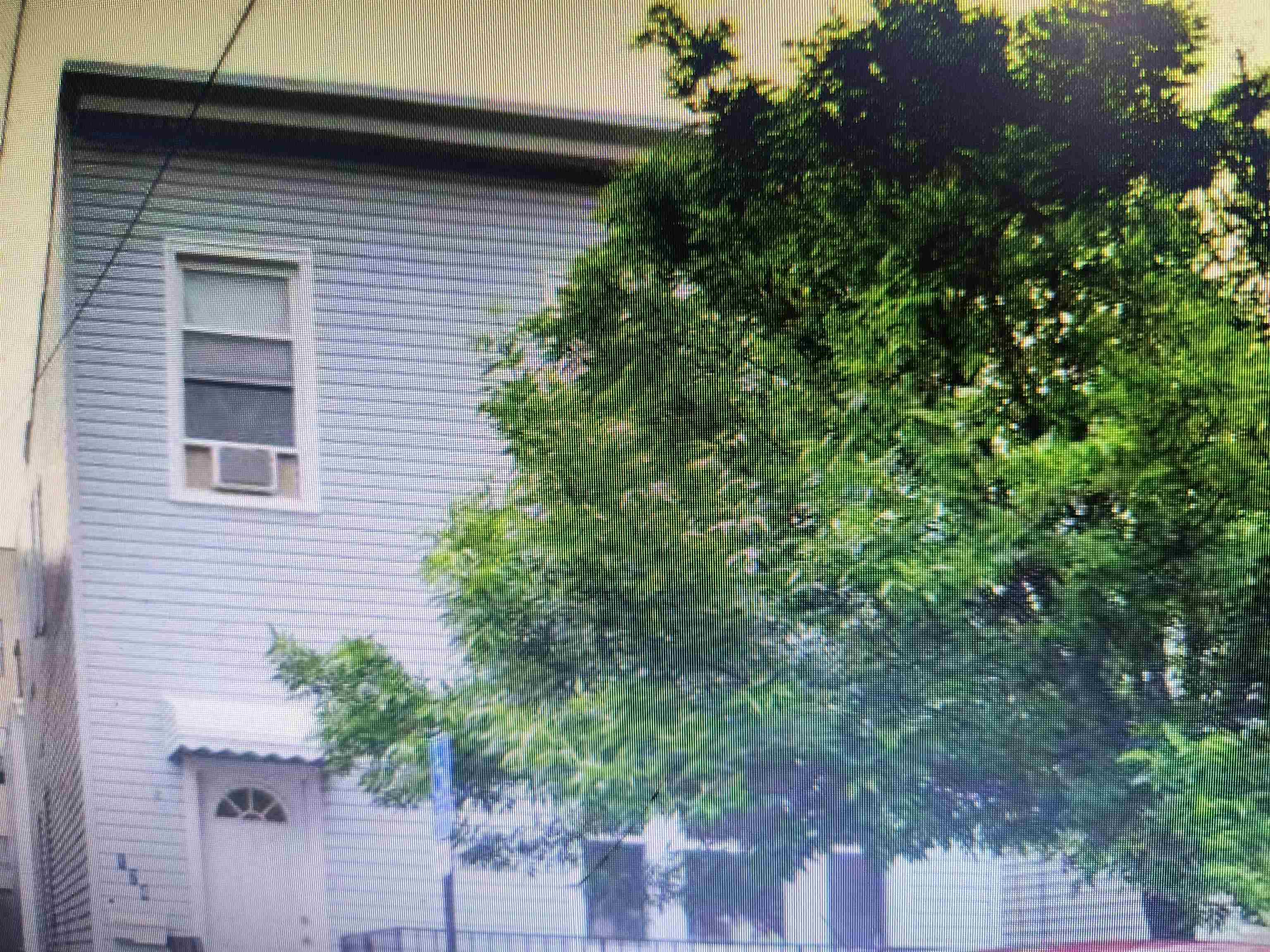a front view of a house with plants