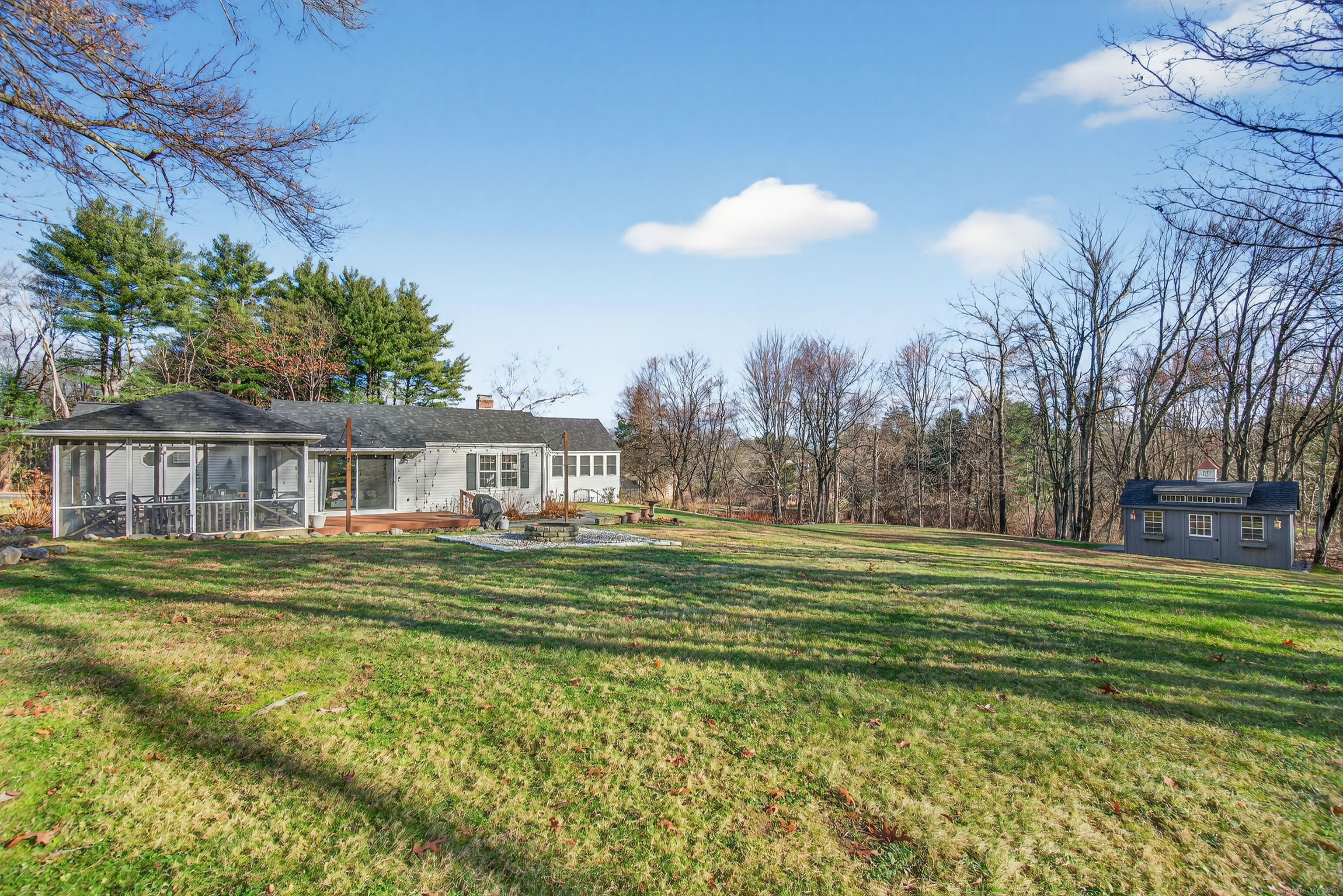84 Hop Brook Road Simsbury, CT 06070 - Photo 33 of 36 a view of a house with a big yard