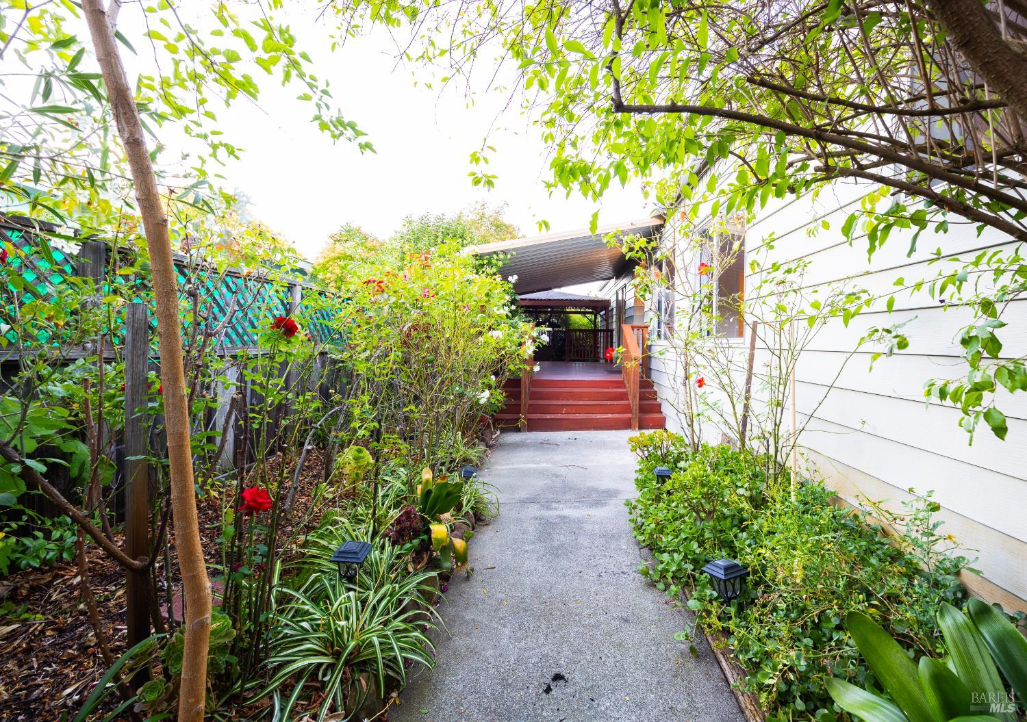 275 Carlsbad Court San Rafael, CA 94903 - Photo 3 of 32 a backyard of a house with lots of green space and fountain