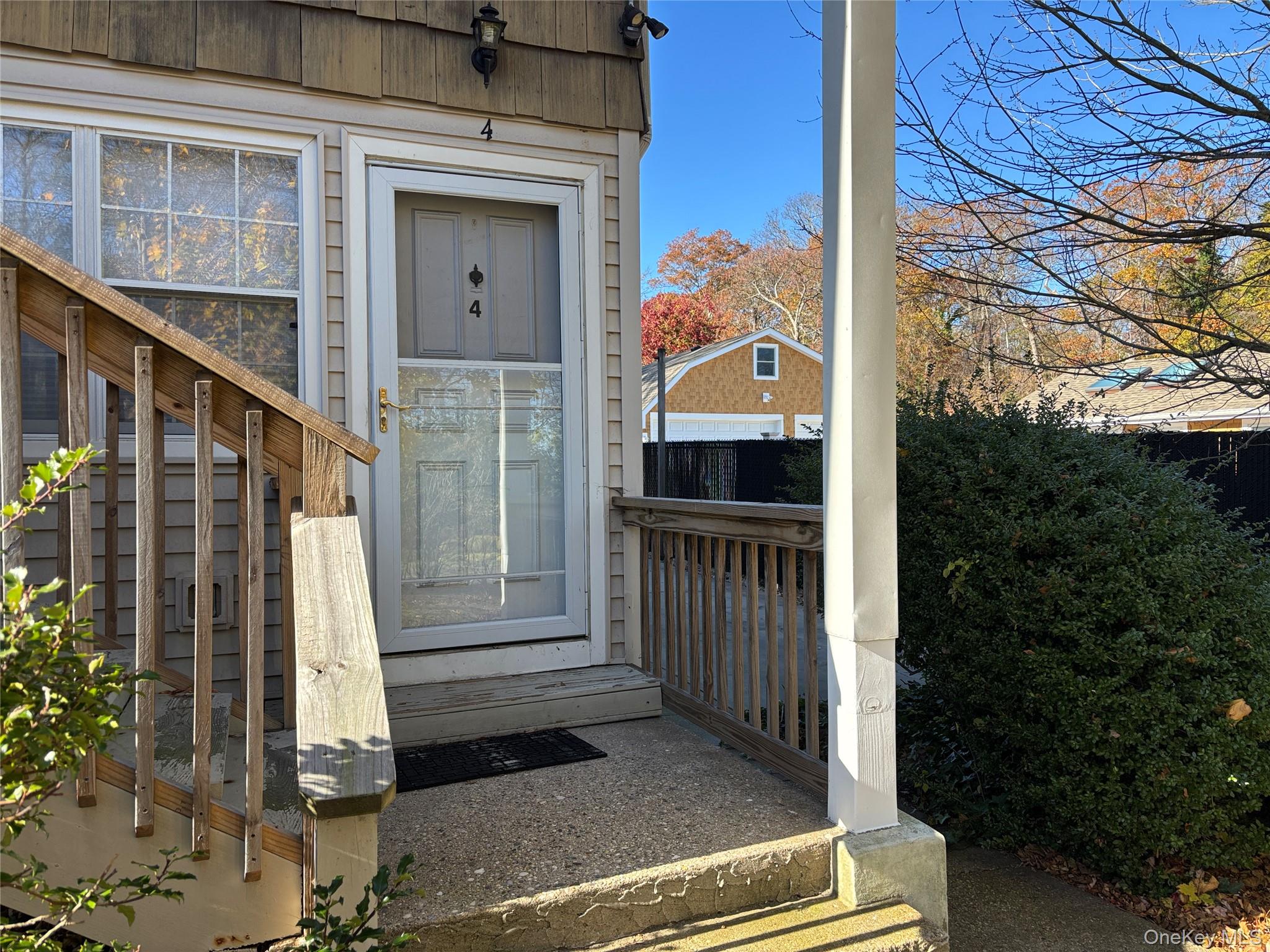 a view of front door of house