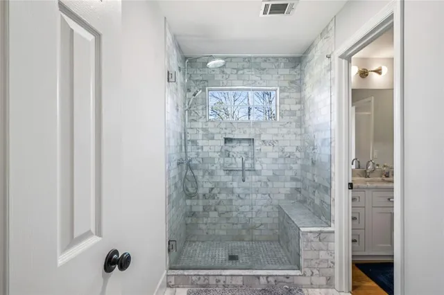 a bathroom with a shower