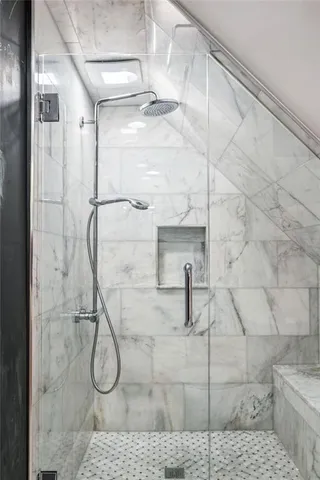 a bathroom with a shower